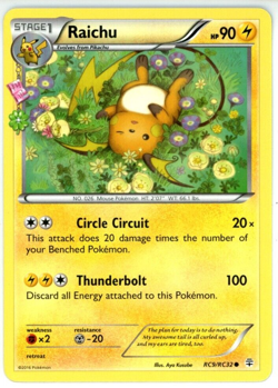 Pokemon TCG Raichu RC9/RC32 Generations: Radiant Collection Non-Holo Light Play - Image 1