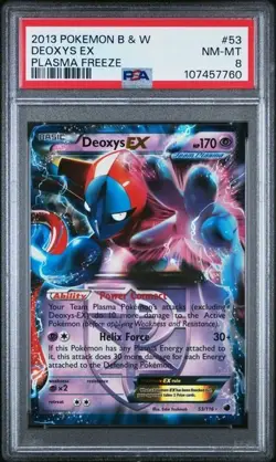 Pokemon Deoxys EX Plasma Freeze Ultra Rare #53 PSA 8 - Image 1