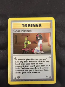 Pokemon TCG - Good Manners 111/132 Gym Heroes 1st Edition - LP Vintage Rare - Image 3