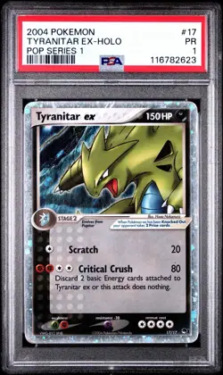 PSA 1 Tyranitar EX Holo #17/17 Pop Series 1 2004 Pokemon PR - Image 1