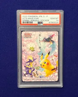 PSA 10 Let's Have Fun! Japanese S-P Spring, Pokeka Sticker 2020 Pokemon GEM MINT - Image 1