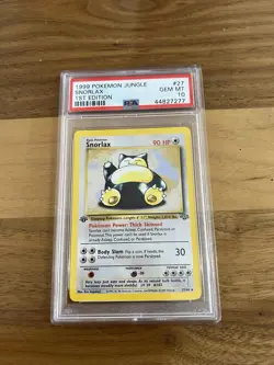 1999 Pokemon Jungle 1st Edition Snorlax #27 PSA 10 GEM MINT - Image 1