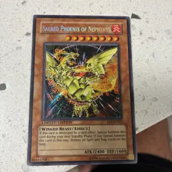 Yu-Gi-Oh Sacred Phoenix of Nephthys Limited Ed Secret Rare EEN-ENSE3 LP #113 - Image 1