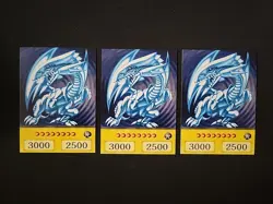 3x YuGiOh! Blue Eyes-White Dragon Anime Style Cards - Image 1
