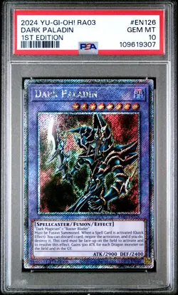 2024 YU-GI-OH! RA03-QUARTER CENTURY BONANZA 1ST ED #EN126 DARK PALADIN PSA 10 - Image 1