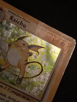 Pokemon TCG Raichu Base Set Holo Rare Card 14/102 Heavy Play - Image 2