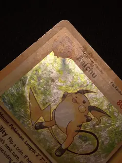 Pokemon TCG Raichu Base Set Holo Rare Card 14/102 Heavy Play - Image 4
