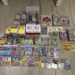 Pokemon Trading Card Set Lot with Mew Box Includes Tokens Coins Stickers - Image 1