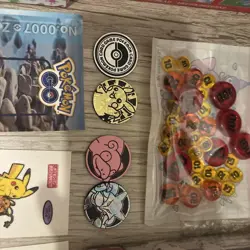 Pokemon Trading Card Set Lot with Mew Box Includes Tokens Coins Stickers - Image 3