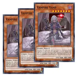 Yugioh - Vampire Vamp x 3 - Super Rare NM - Free Holographic Card - Image 1