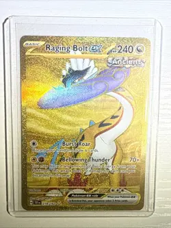 Pokemon TCG Raging Bolt EX Scarlet & Violet Temporal Forces 218/162 Gold Card - Image 1