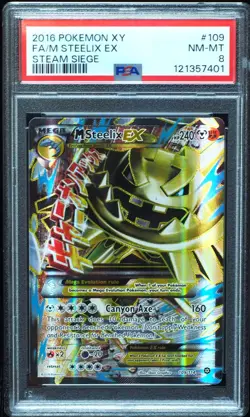 M Steelix EX 109/114 PSA 8 Steam Siege Pokemon Card - Image 1