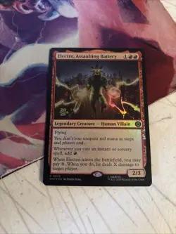 Prerelease FOIL ELECTRO, ASSAULTING BATTERY mtg Spider-Man Rare PROMO - Image 1