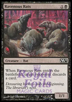 Ravenous Rats 4x FOIL MTG M13 Core Set Common MINT black - Image 1