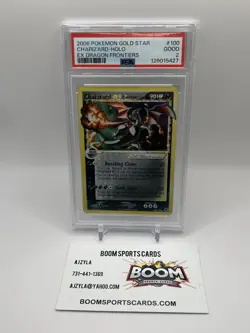 2006 POKEMON EX DRAGON FRONTIERS 100/101 CHARIZARD HOLO GOL STAR 100/101 PSA 2 - Image 1