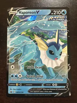 Vaporeon V SWSH150 NM Pokemon TCG Sword & Shield Black Star Promo - Image 1