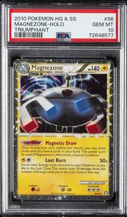 2010 POKEMON HEARTGOLD & SOULSILVER TRIUMPHANT #96 MAGNEZONE-HOLO PSA 10 - Image 1