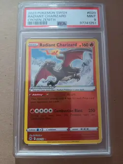 PSA 9 Mint Radiant Charizard 020 / 159 Crown Zenith Shiny Holo Rare Pokemon TCG - Image 2