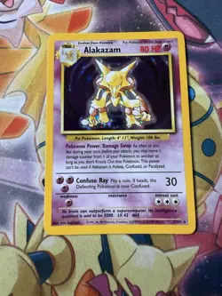 Pokemon TCG Alakazam 1/102 Base Set Unlimited Holo Rare Vintage WOTC NM / LP - Image 3