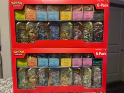 2x Pokemon Prismatic Evolutions 8 Mini-Tins w/ Promo Cards Costco Set - IN-HAND! - Image 1