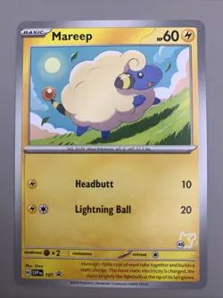 Mareep SVP107 Pikachu Stamp #45 Pokemon Battle Academy 2024 Black Star PROMO - Image 1
