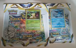 Pokemon TCG Brilliant Stars 3 Pack Blister Set. New/Sealed Glaceon Leafeon Set! - Image 1