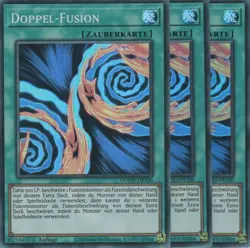 yugioh 3x Doppel-Fusion DOOD-DE100 SUPER RARE 1AUFLAGE DEUTSCH - Image 1
