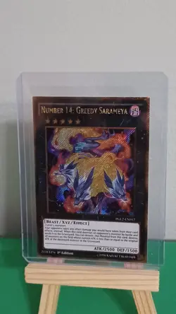 2015 Yugioh Number 14: Greedy Sarameya PGL2-EN017 Gold Secret Rare Premium Gold - Image 5
