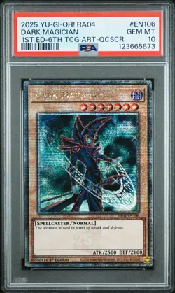 Yugioh PSA 10 2025 Dark Magician RA04-EN106 QCR 1st Edition "6th Art" - Image 1