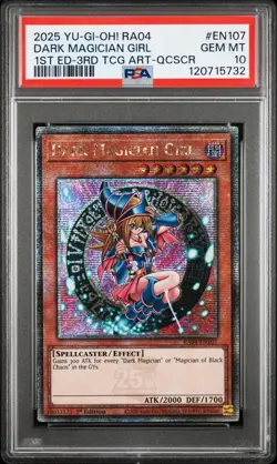 Yugioh PSA 10 2025 Dark Magician Girl RA04-EN107 QCR 1st Edition "3rd Art" - Image 1