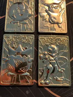 1999 Pokemon 23k Gold Plated Trading Cards Burger King 4 out of the 6 - Image 1
