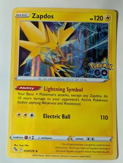 Zapdos 029/078 Pokemon GO Pokemon Holo Foil Rare Nice! - Image 1