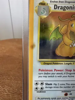 Pokemon TCG Dragonite Holo Rare Card 4/62 1999 First Edition - Image 3
