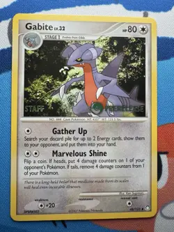 Gabite Staff Prerelease Mysterious Treasures Pokemon Card 48/123 Lightly Played - Image 1