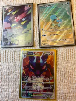 Pokemon High Value Card Lot Lucario Vstar, Squirtle, Minior Full Art Holos - Image 5
