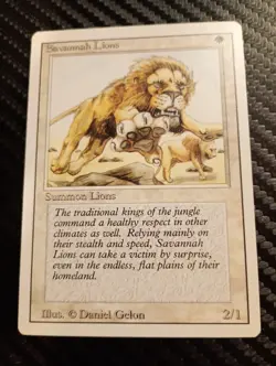 1994 Magic: The Gathering - Revised(3rd) - SAVANNAH LIONS - Vintage - NM - Image 1