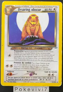Carte Pokemon URSARING OBSCUR 21/105 Rare NEO DESTINY Wizards FR - Image 1
