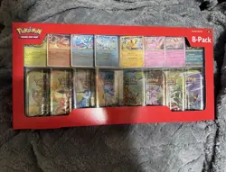 Pokemon Prismatic Evolutions Mini Tins, Set of 8 with Coins and Display - Image 1