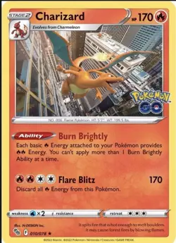 Charizard 010/078 - Pokemon GO - NM - Image 1