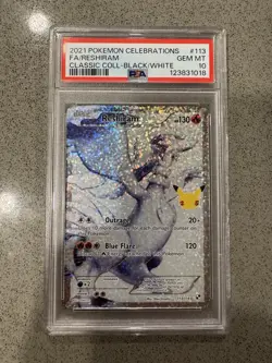 RESHIRAM 2021 Celebrations Classic Black White Full Art #113 PSA 10 Pokemon GEM - Image 1