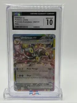 Pokemon 2025 Prismatic Evolutions UMBREON ex Holo #060/131 CGC 10 - Image 1