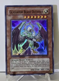 Gladiator Beast Octavius GLAS-ENSP1 Super Rare Limited Edition Yugioh TCG NM/M - Image 1