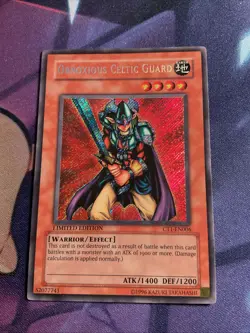Yugioh - Obnoxious Celtic Guard CT1-EN006 Secret Rare (2004 Collector's Tin) MP - Image 1