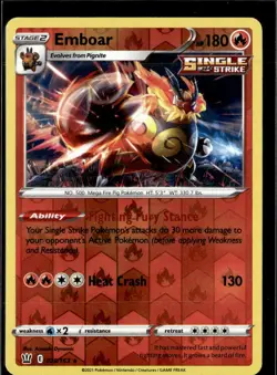 Pokemon Emboar 025/163 Battle Styles Reverse Holo Rare 3 Card Lot - Image 1