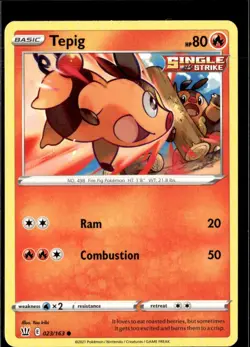 Pokemon Tepig 023/163 Battle Styles Non Holo Common 4 Card Lot - Image 1