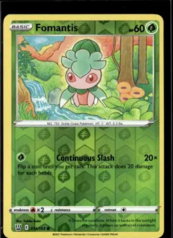 Pokemon Fomantis 014/163 Battle Styles Reverse Holo Common 3 Card Lot - Image 1