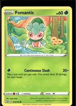 Pokemon Fomantis 014/163 Battle Styles Non Holo Common 4 Card Lot - Image 1