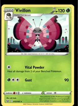 Pokemon Vivillon 013/163 Battle Styles Non Holo Rare 4 Card Lot - Image 1