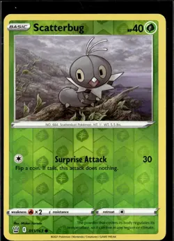 Pokemon Scatterbug 011/163 Battle Styles Reverse Holo Common 3 Card Lot - Image 1