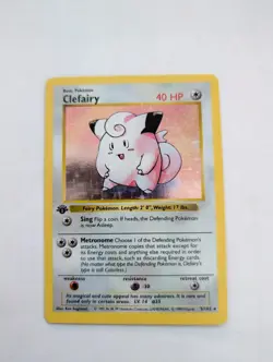 1st Edition Shadowless Base Set Clefairy 5/102 Holo Rare 1999 WOTC Pokemon Card - Image 1